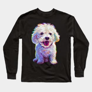 Cute  Bichon Frise Sticker Long Sleeve T-Shirt